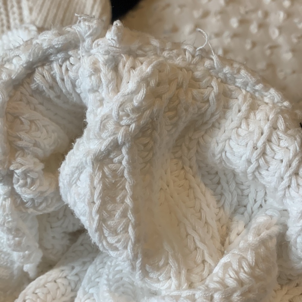 Lulu’s Off the Shoulder Cropped White Sweater - Picture 7 of 13